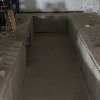 Pit ready for paint booth on top.